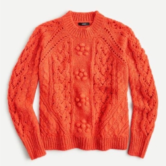J. Crew Sweaters - J Crew Wool Alpaca Blend Pointelle Flower Knit Sweater